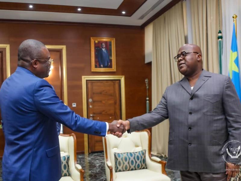 Le chef de l'État Félix Tshisekedi et Jean Kaseya, Directeur d' Africa CDC