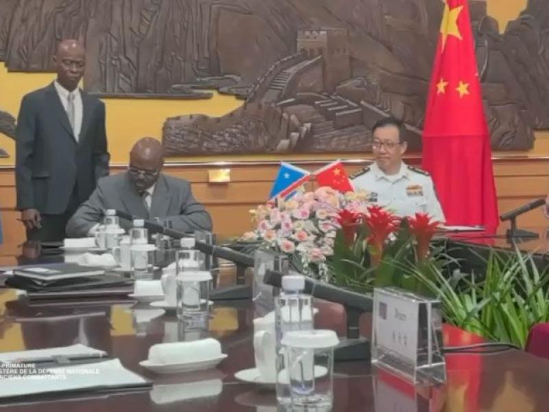 Cérémonie de signature de l'accord de redynamisation et de coopération militaire entre la RDC et la Chine, vendredi 06 septembre à Beijing