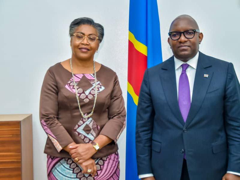 La Première ministre Judith Suminwa Tuluka et le président du sénat Sama Lukonde, mercredi 18 septembre 2024