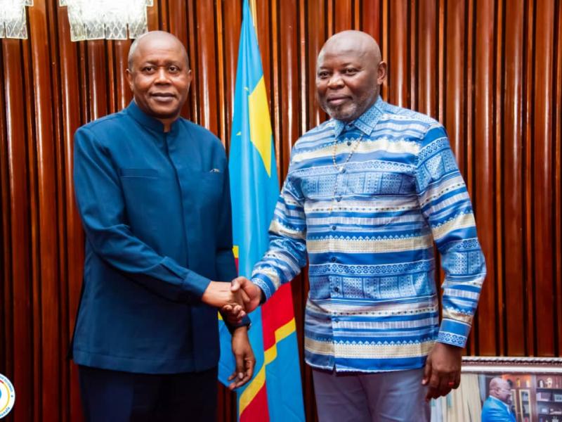 Le Président de la CENI Denis Kadima et Vital la speaker de la chambre du Parlement
