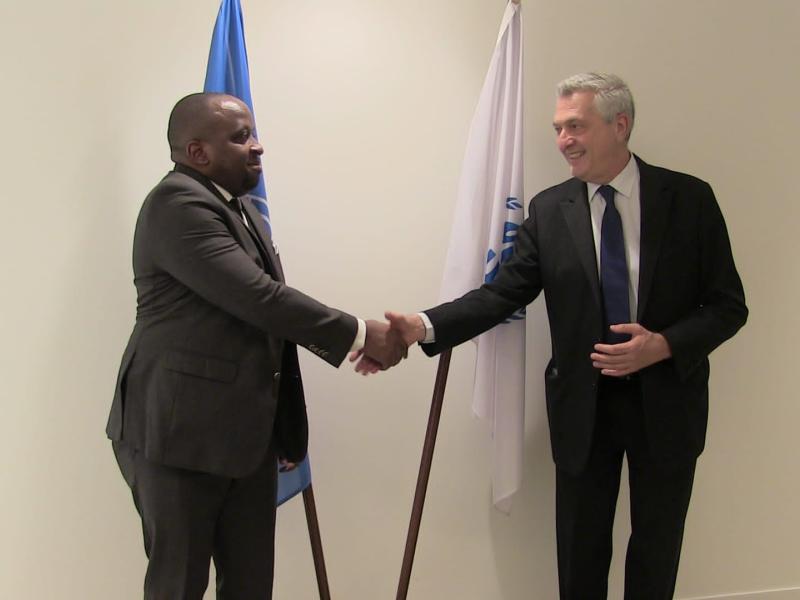 Le VPM Jacquemain Shabani et le Haut Commissaire du HCR Filippo Grandi