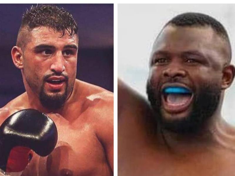 Le boxeur allemand, Agit Kabayel, et le Congolais Martin Bakole.