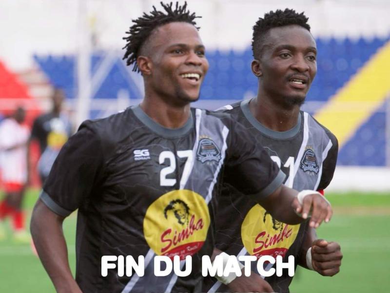 Les joueurs de Mazembe célébrant leur victoire ckntre Lubumbashi sport au Stade Kibasa Maliba.