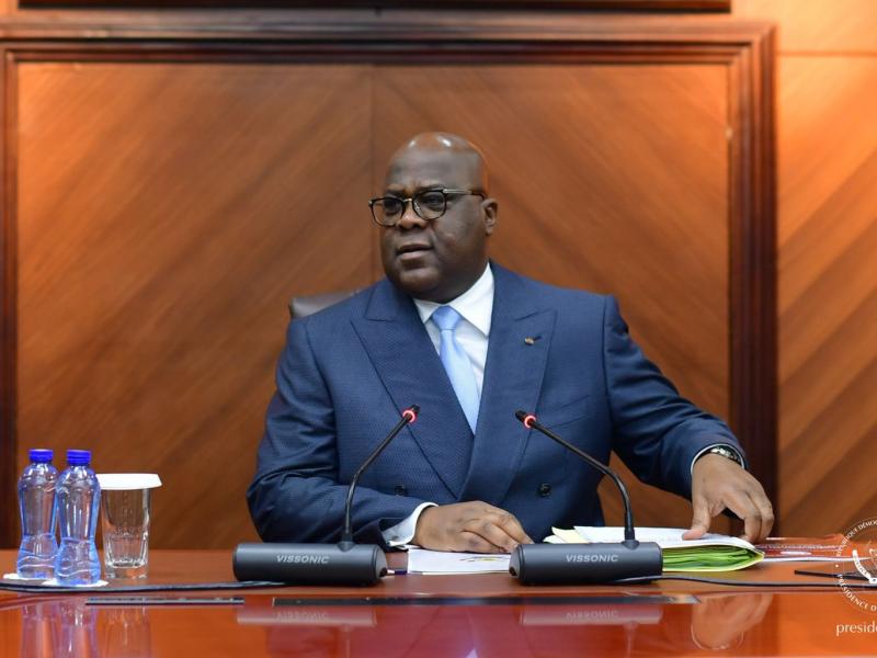 Le chef de l'État Félix Tshisekedi lors du conseil des ministres, mercredi 14 janvier 2024