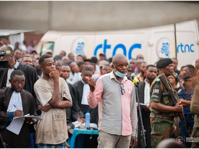 Le condamné Isa Bokando lors de l'audience foraine au Tribunal Militaire de Garnison de Kinshasa Matete