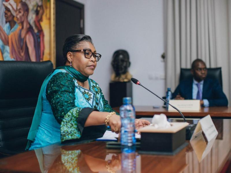 La Première Ministre, Judith Suminwa lors de la réunion qu'elle a présidé sur le SMIG