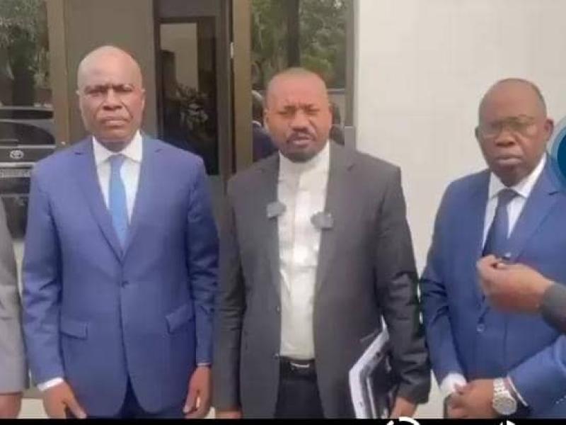 Le président de l'Ecidé Martin Fayulu et la délégation de la CENCO-ECC, ce mardi 04 février 2025