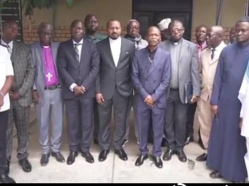 Les membres de la plateforme des confessions religieuses et la délégation CENCO-ECC, jeudi 06 février 2025