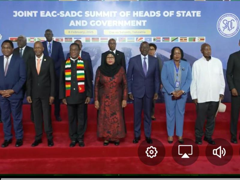 Les chefs d'état et de gouvernement au sommet de l'EAC- SADC en Tanzanie, samedi 08 février 2025