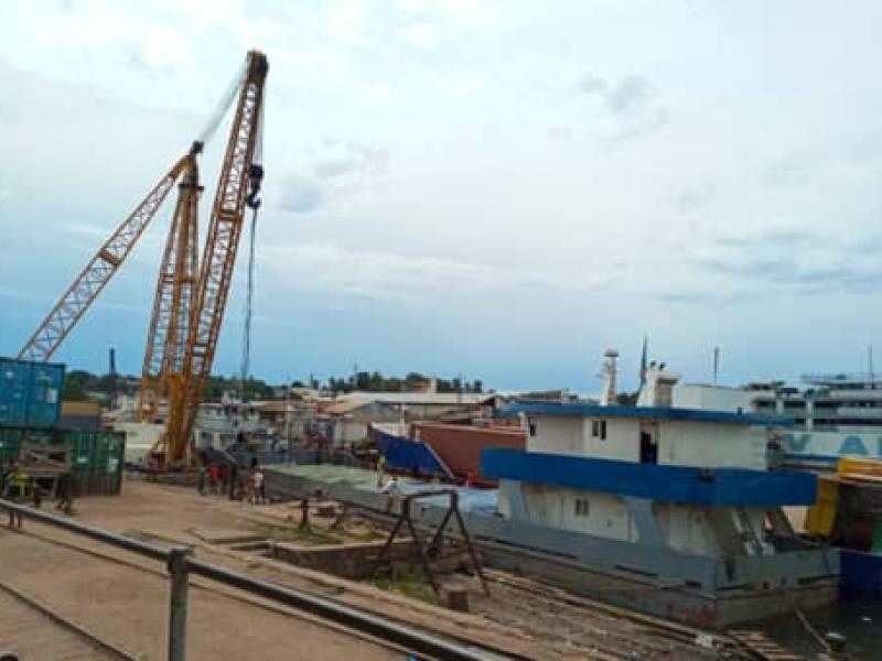 Vue du port de Kalemie, dans la province du Tanganyika.