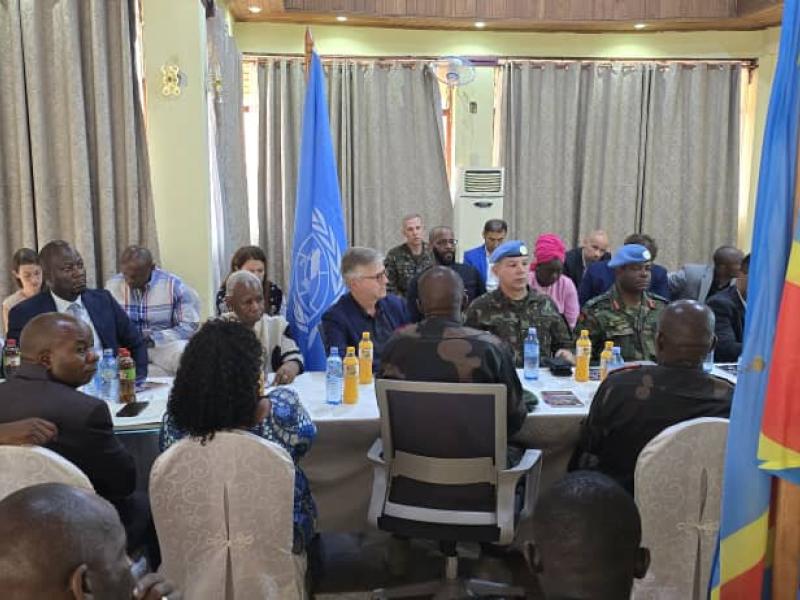 Rencontre entre une délégation de Jean-Pierre Lacroix et celle du Gouverneur militaire du Nord-Kivu à Beni. Photo:  samedi 01 mars 2025