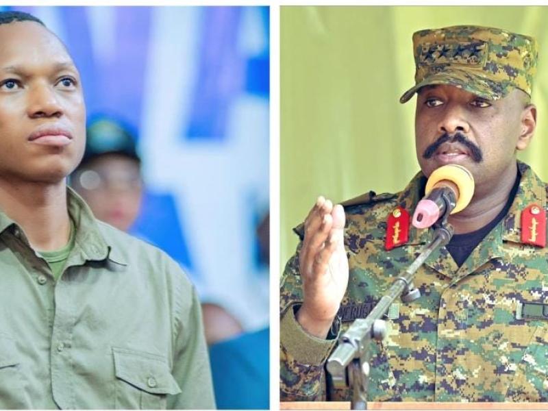 Mateus Kanga,  président de l’Assemblée provinciale de la Tshopo et le général Muhoozi Kainerugaba, chef d’état-major de l’UPDF