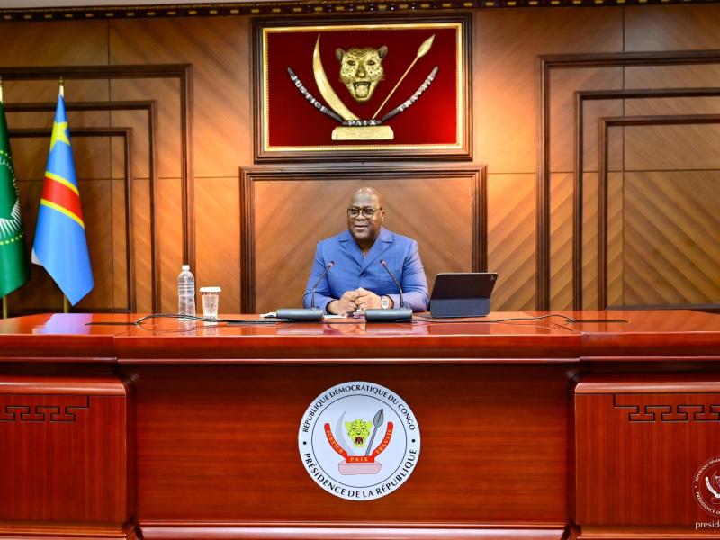 Le chef de l'État Félix Tshisekedi lors de la 41e réunion du Conseil des ministres, vendredi 25 avril 2025