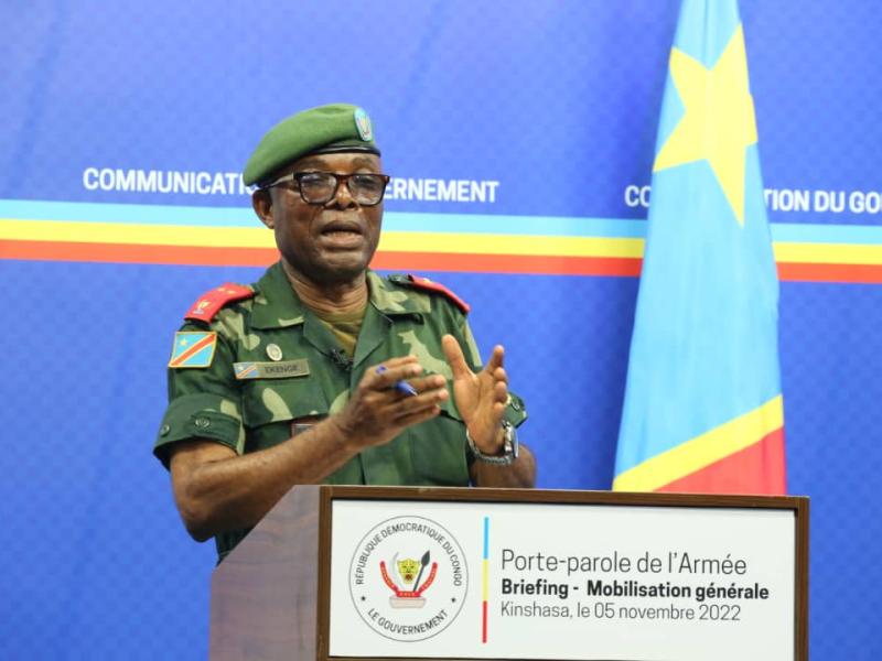 Le Général-major Sylvain Ekenge, porte-parole de l'armée congolaise