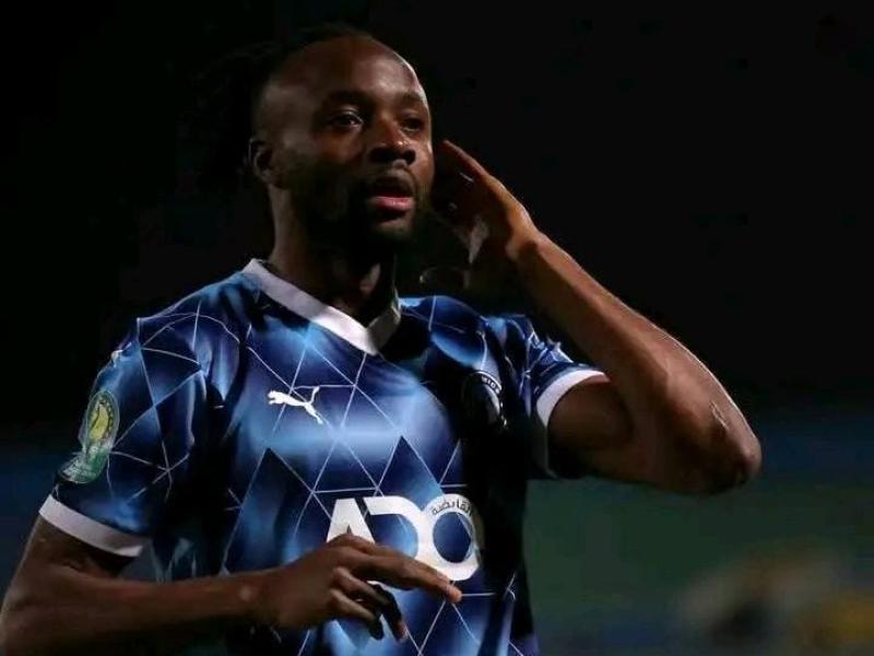 Fiston Kalala Mayele en celebration d’un but sous les couleurs de Pyramids