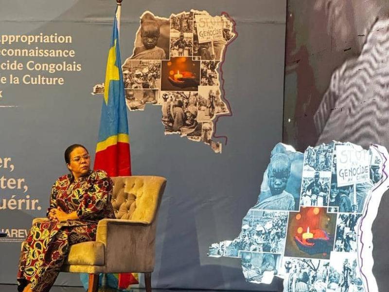 La Ministre d’État Thérèse Kayikwamba Wagner, à la clôture de la Table ronde sur l'appropriation du Genocost