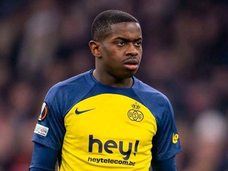 Le jeune Léopard Noah Sadiki  sous les couleurs du club belge de l’Union Saint-Gilloise