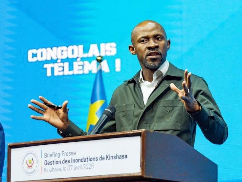 Le ministre de la Communication et Médias, porte-parole du gouvernement, Patrick Muyaya Katembwe