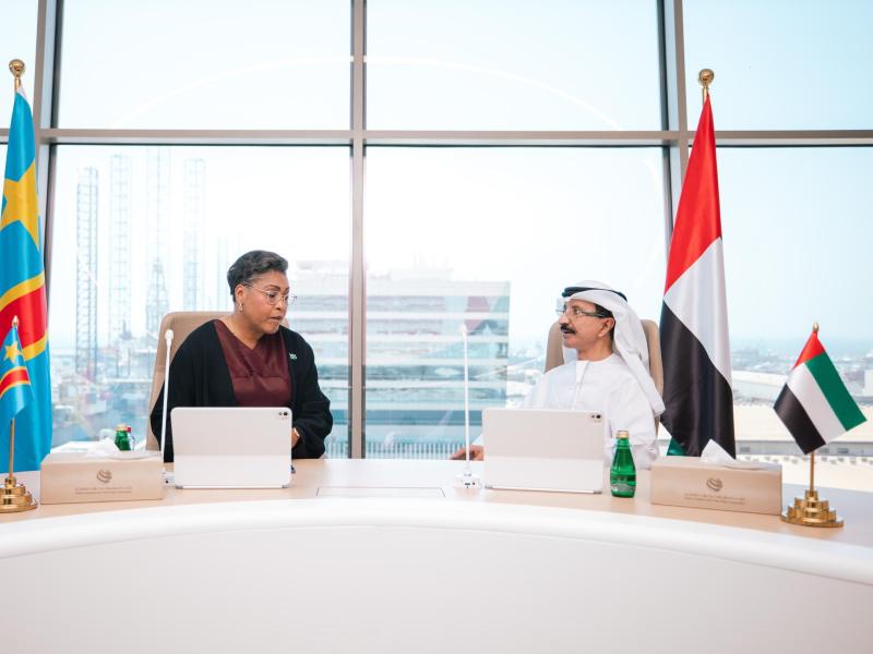 La Première Ministre de la RDC, Judith Suminwa, échange avec le Sultan Ahmed Bin Sulayem, PDG de DP World