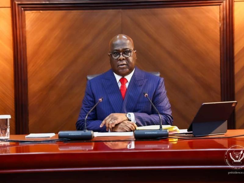 Le chef de l'État Félix Tshisekedi lors de la 39e réunion ordinaire du conseil des ministres, vendredi 11 avril 2025