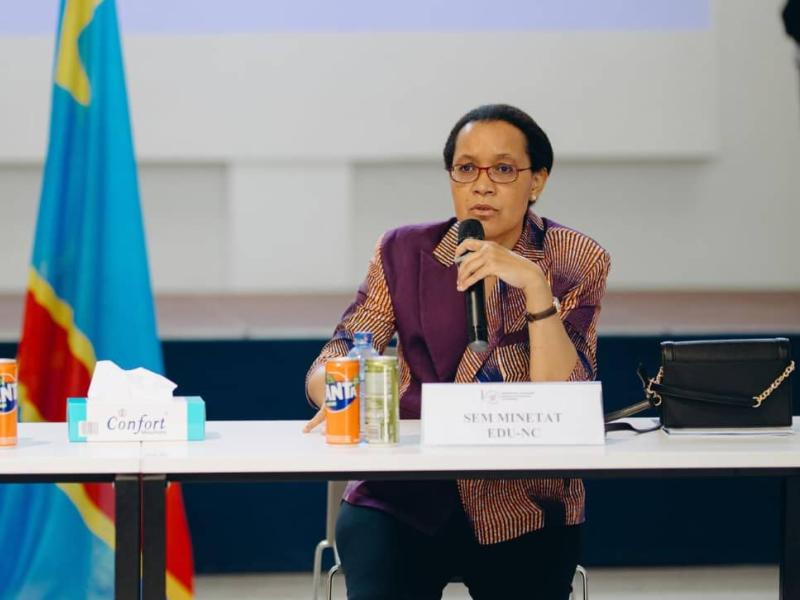 Raissa Malu, ministre de l’Éducation nationale et Nouvelle Citoyenneté à l’occasion de la journée de l’enseignement en RDC