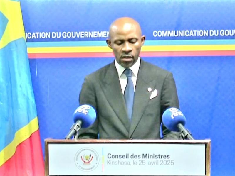 Patrick Muyaya Katembwe,  ministre de Communication,  Médias et porte-parole du Gouvernement congolais