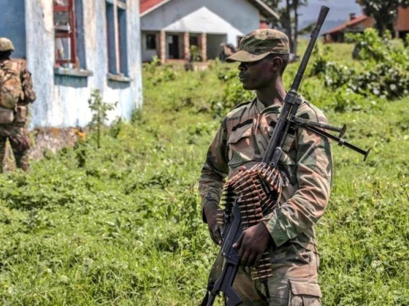 Des soldats de la rébellion du M23-AFC dans le camp militaire de Rumangabo [photo d’illustration]