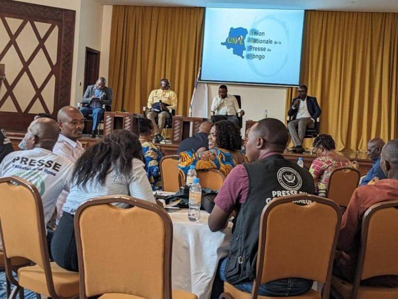 Les journalistes de Goma réunis à l'hôtel Serena, à l'occasion de la journée nationale de la liberté de la presse en RDC [photo archive 2024]