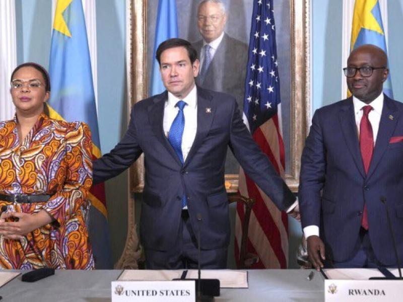 Les ministres des affaires étrangères de la RDC, du Rwanda et le secrétaire d'état américain marco Rubio [photo d'illustration]