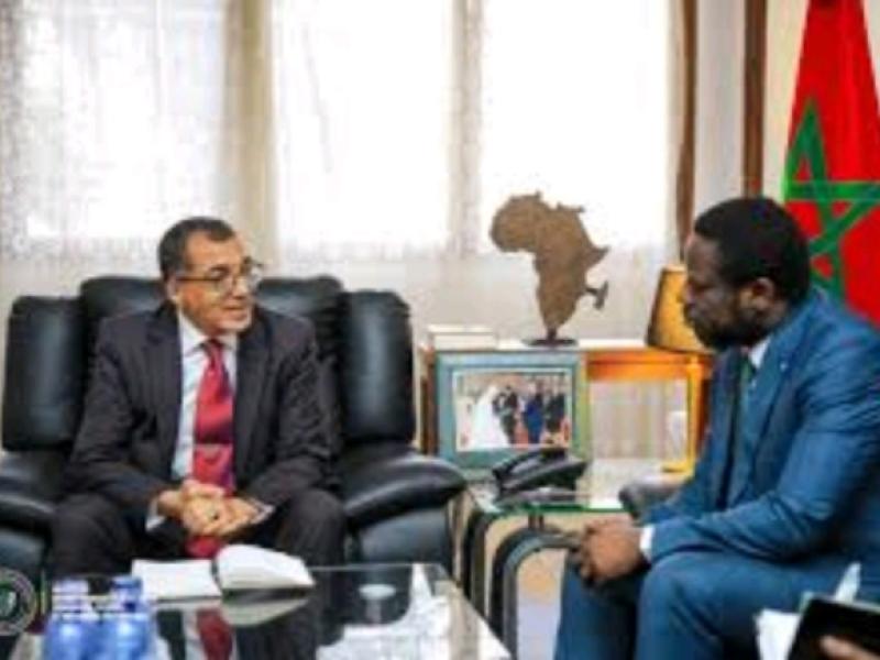 Rachid Agassim ambassadeur du Royaume de Maroc en RDC et le ministre provincial en charge du Partenariat Public-privé Fiston Lukwebo