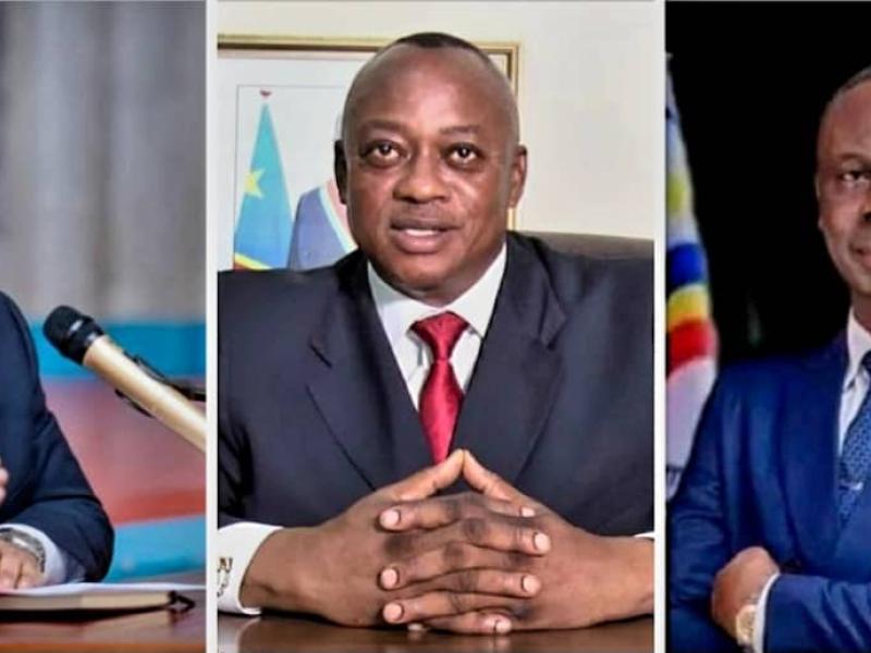 Matthias Kabeya, Jean Maweja Muteba et Jean-Paul Mbwebwe, tous trois gouverneurs du Kasaï Oriental déchus par l’Assemblée provinciale avant la fin de leurs mandats