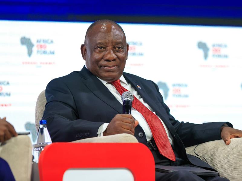 Le président sud-Africain Cyril Ramaphosa, à Abidjan lors du CEO Forum, le 12 mai 2025 [photo d'illustration]