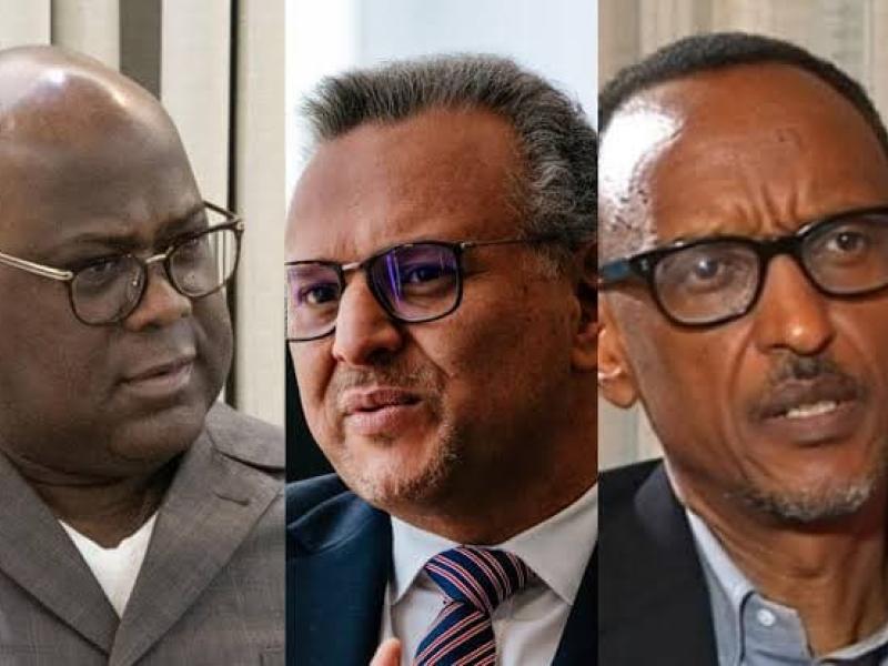 Le président Félix Tahisekedi, Massad Boulos, conseiller principal du président américain Donald Trump pour l’Afrique et le président Paul Kagame [photo d'illustration]