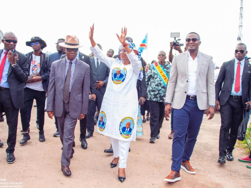 Arrivée de la ministre Nathalie-Aziza Munana dans la province de Tanganyika dans le cadre d’une mission humanitaire