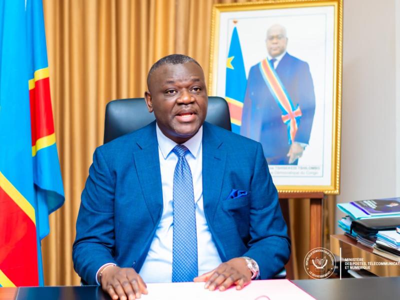 Augustin Kibassa, ministre des Postes, Télécommunications et du Numérique [photo d'illustration]