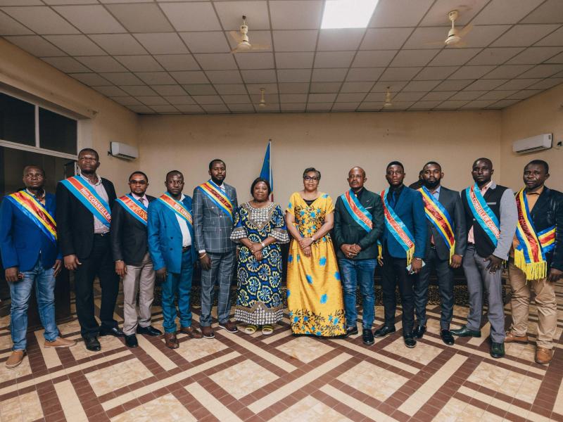 Photo de la Première Ministre Judith Suminwa après des consultations avec les forces socio-politiques de la province du Kasaï Central