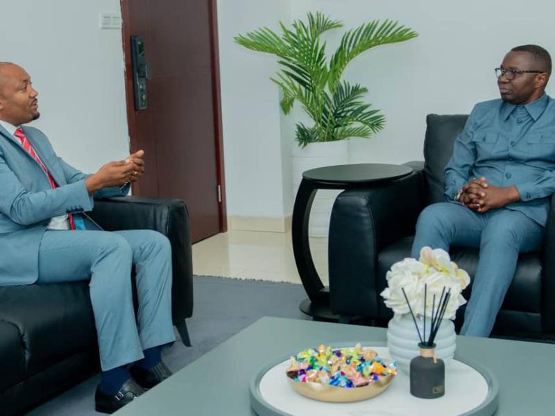 Jack Mabaya Kashit, Directeur général du FONAK reçu en audience par le ministre Julien Paluku Kahongya du Commerce extérieur et ancien gouverneur du Nord-Kivu
