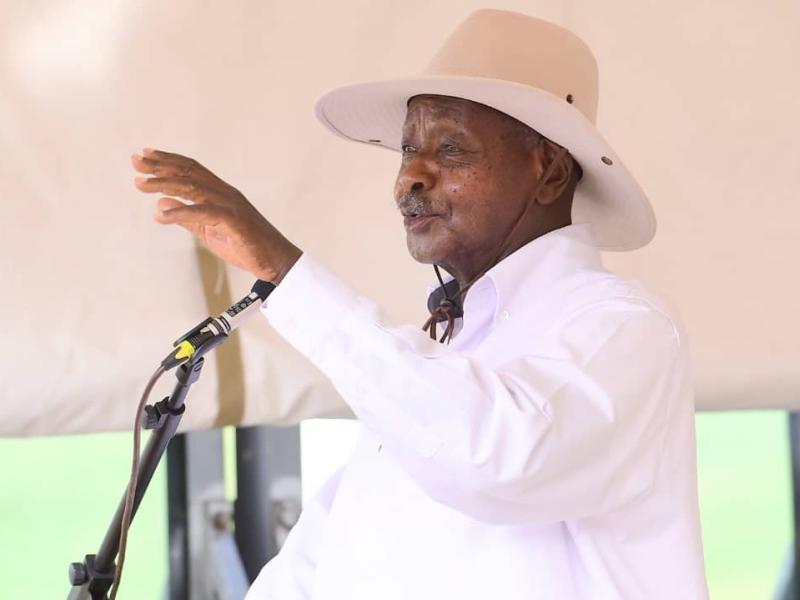 Le Président ougandais Yoweri Museveni lors d'un meeting