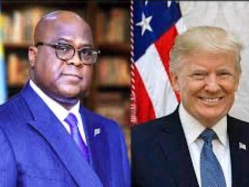 Les présidents de la RDC et des USA Félix Tshisekedi et Donald Trump