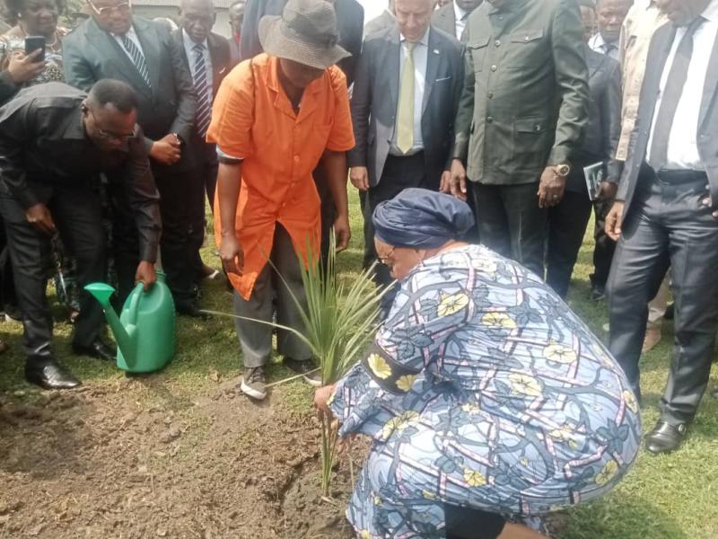 La ministre de l’Environnement et Développement durable Eve Bazaiba, en train de planter un arbre [photo d'illustration]
