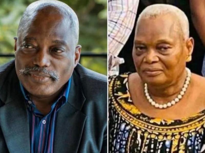 ( De gauche à droite) L’ancien président Joseph Kabila et sa maman, Sifa Kabila
