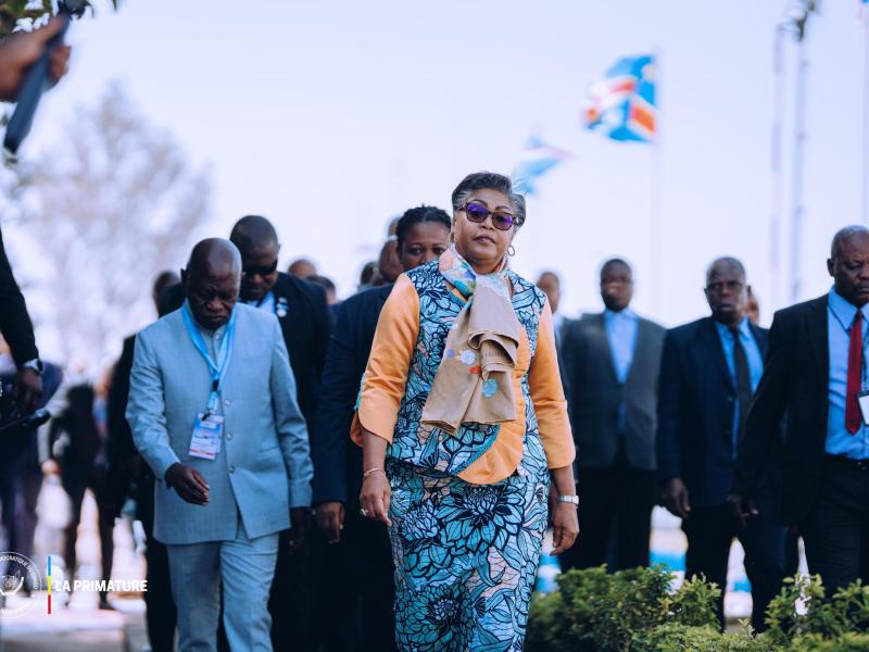 Arrivée de la Première Ministre Judith Suminwa à Kolwezi, chef-lieu de la Province de Lualaba
