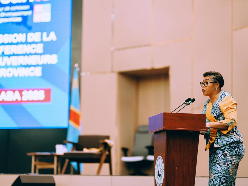 La Première Ministre Judith Suminwa prononce son mot en marge de la Conférence des gouverneurs