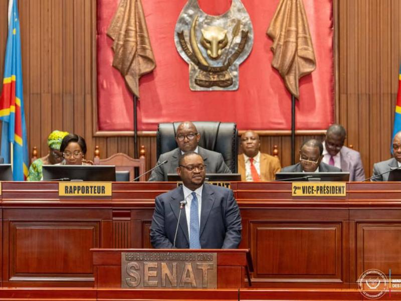 Le ministre des finances Doudou Fwamba au sénat, jeudi 12 juin 2025