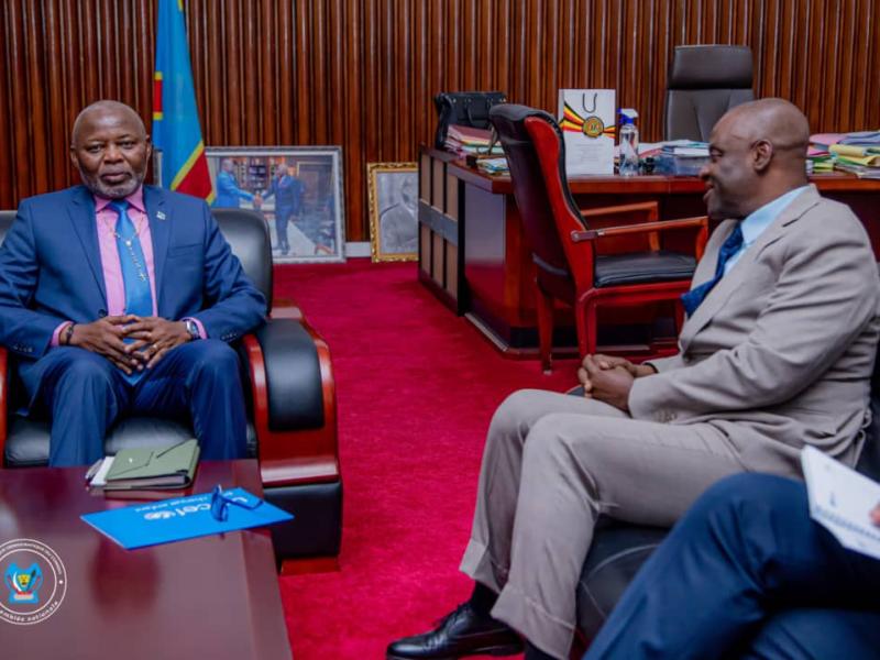 John Abgor, représentant résident de l’UNICEF en RDC reçu par Vital Kamerhe,  président de l’Assemblée Nationale