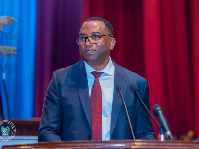 Le DG de la Regideso David Tshilumba devant les députés nationaux, vendredi 13 juin 2025