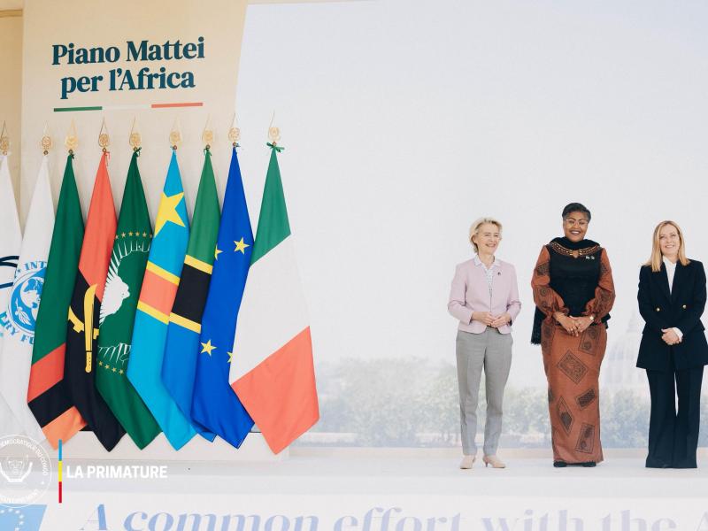 La Première Ministre Judith Suminwa, à Rome, dans le cadre du Sommet sur la Plan Mattei et le Global Gateway, pour promouvoir les opportunités qu'offre la RDC