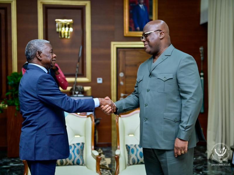 L'artiste musicien Sam Sangwana reçu par le Président de la République Félix Tshisekedi, vendredi 25 juillet 2025, à Kinshasa