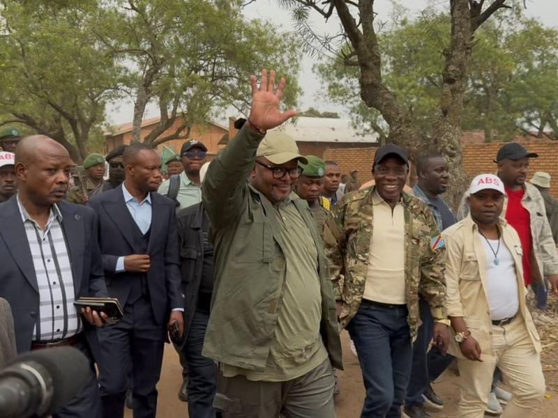 Arrivée du ministre d'État en charge du Budget Aimé Boji, à Uvira, dans la province du Sud-Kivu