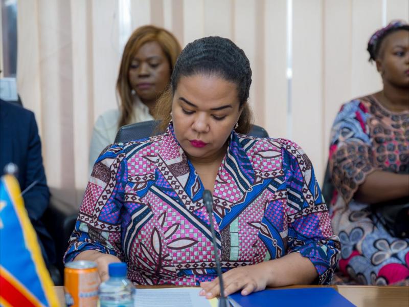 La ministre des affaires étrangères Thérèse Kayikwamba Wagner lors de cette réunion [photo d'illustration]